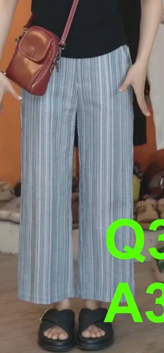  Q333-Quần Sọc Ống Đứng 9 Tấc 