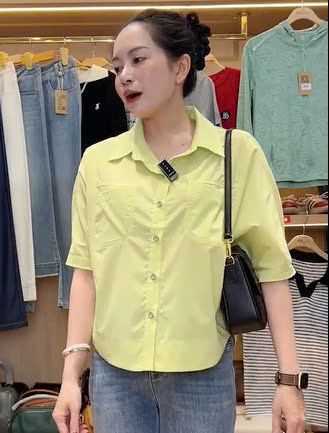  A561- Áo Sơ Mi Cotton Lụa 2 Túi 