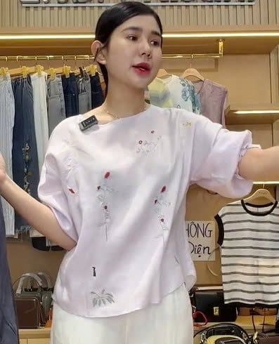  A332- Áo lụa Tencel Thêu Hoa 
