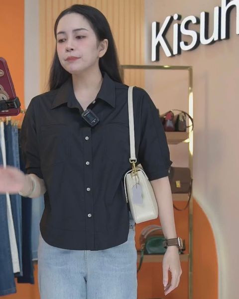  A561- Áo Sơ Mi Cotton Lụa 2 Túi 