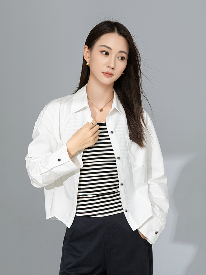  A562-Áo Sơ Mi Tay Dài Tay Xếp Ly 