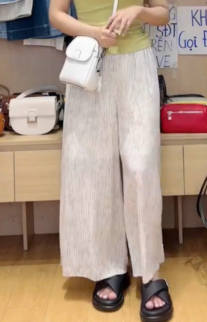  Q356-Quần Linen Cotton Ống Rộng 