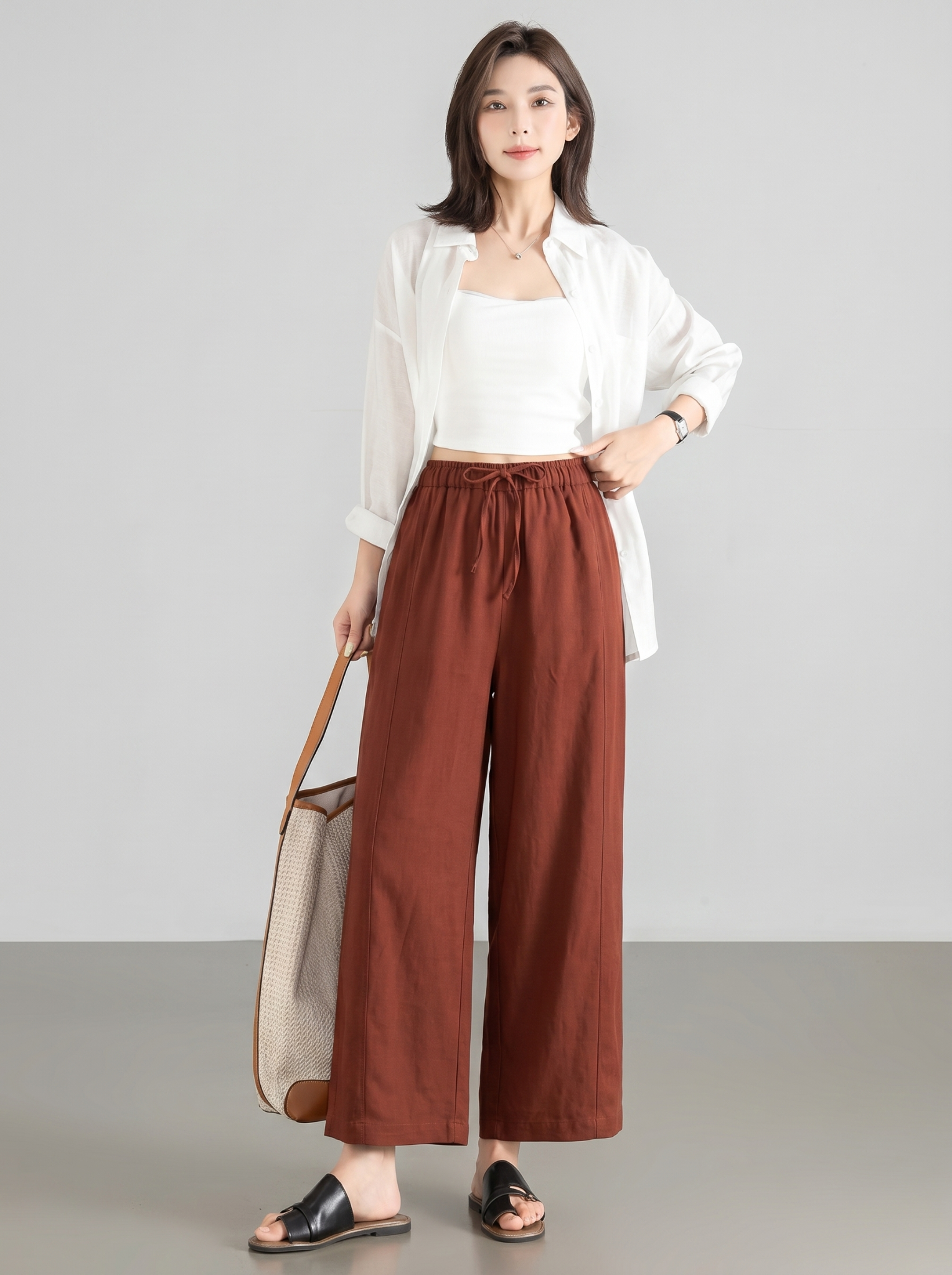  Q412-Quần Baggy Suông Rộng Lưng Thun 