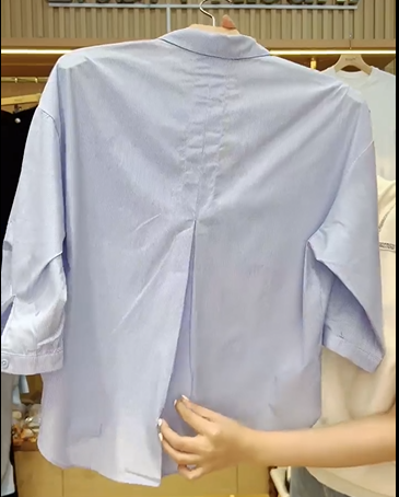  A489- Áo Sơ Mi Thêu Hoa Trà 