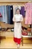 AD03-Áo Dài Thêu Hoa 2 Lớp