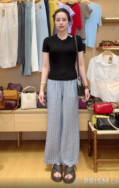  Q305- Quần Suông Sọc Dây Rút 