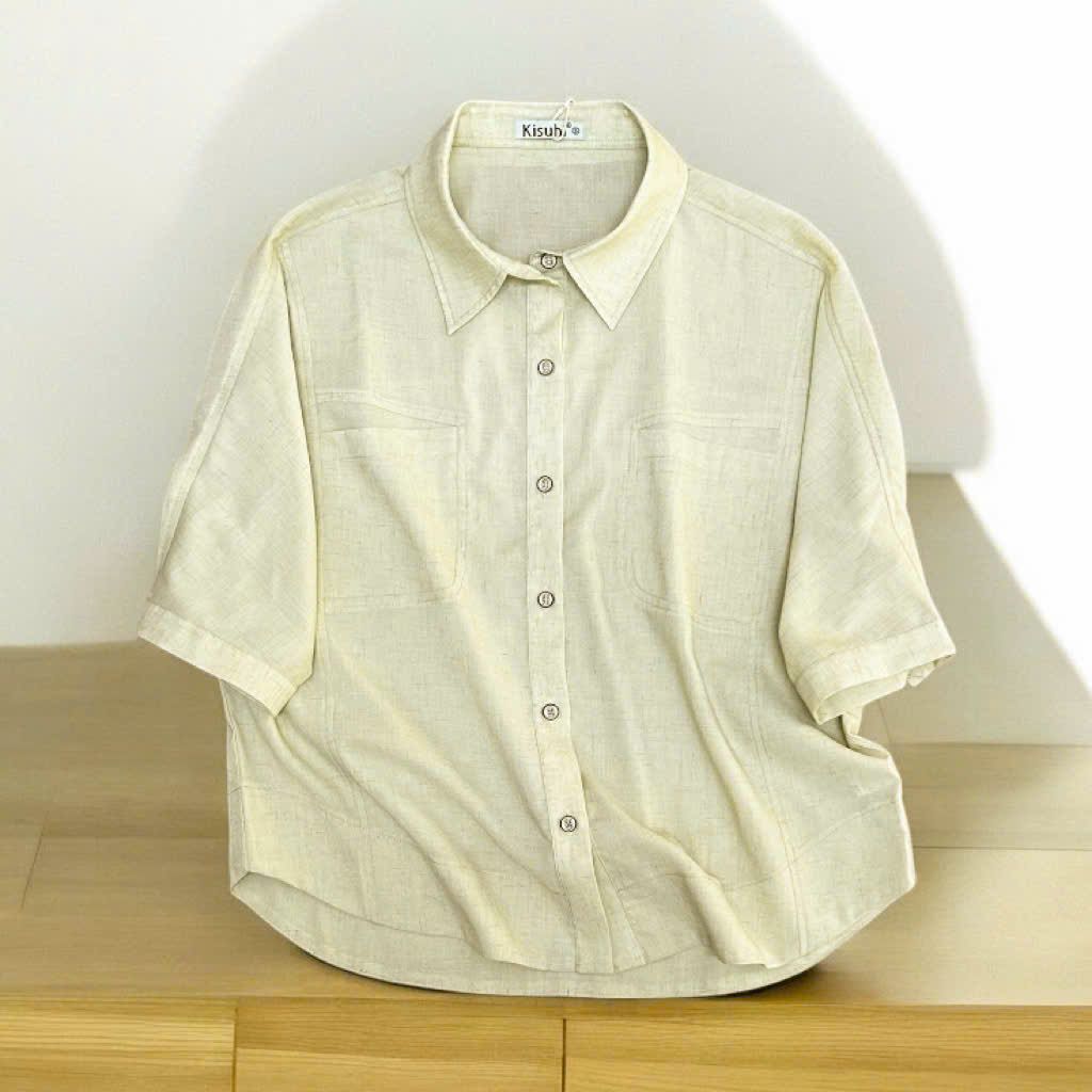  A598-Áo Linen Tencel  2 Túi 