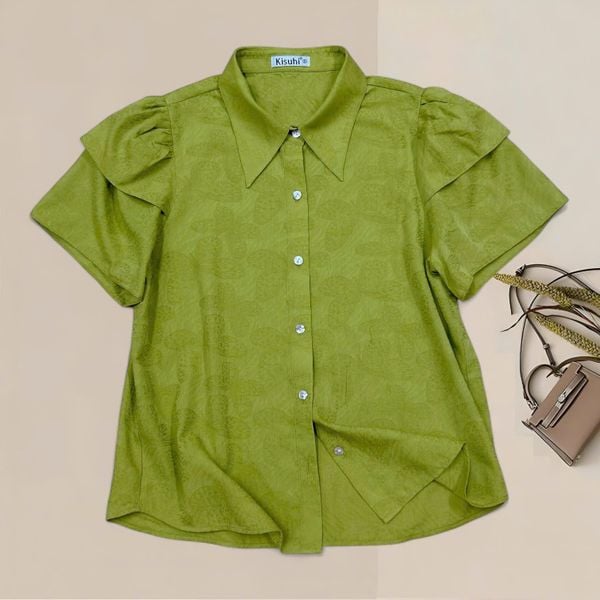  A736-Áo Sơ Mi  Tencel  jacquard Họa Tiết 