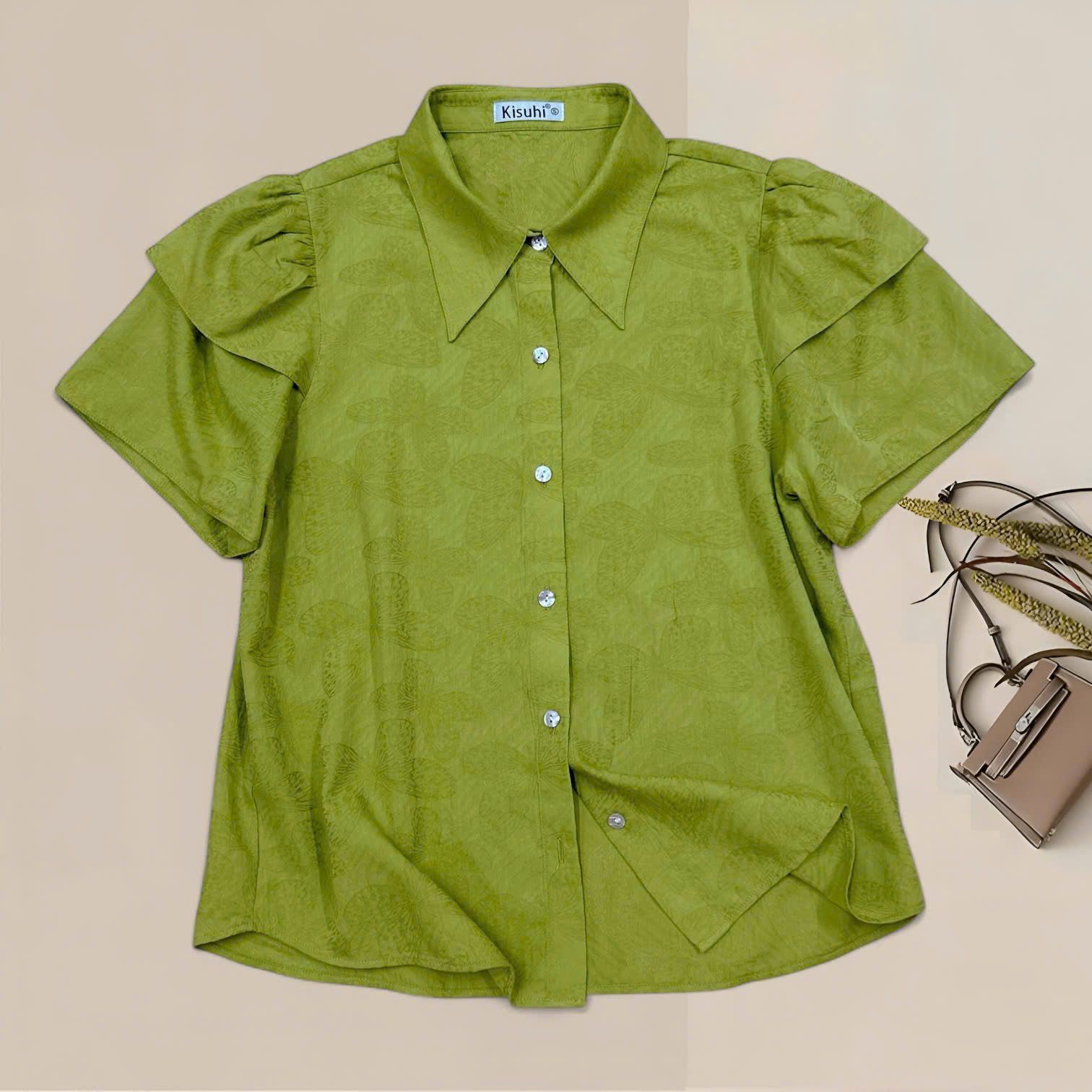  A736-Áo Sơ Mi  Tencel  jacquard Họa Tiết 