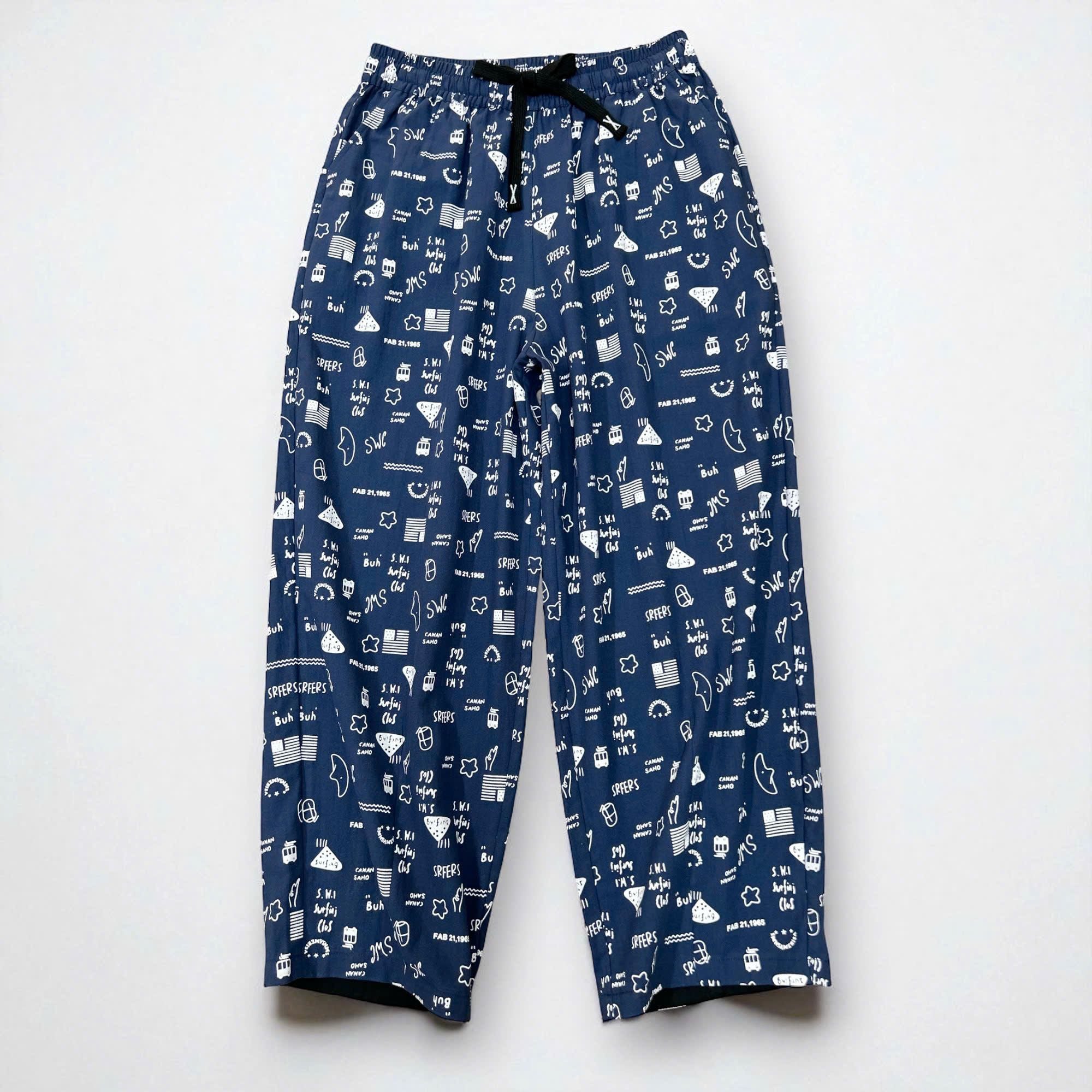  Q313- Quần Họa Tiết Baggy Rút Dây 