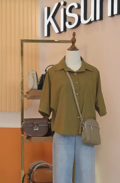  A561- Áo Sơ Mi Cotton Lụa 2 Túi 