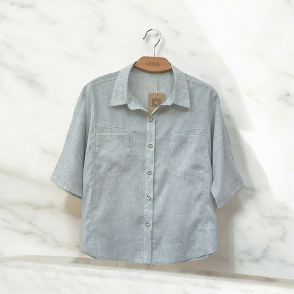  A598-Áo Linen Tencel  2 Túi 