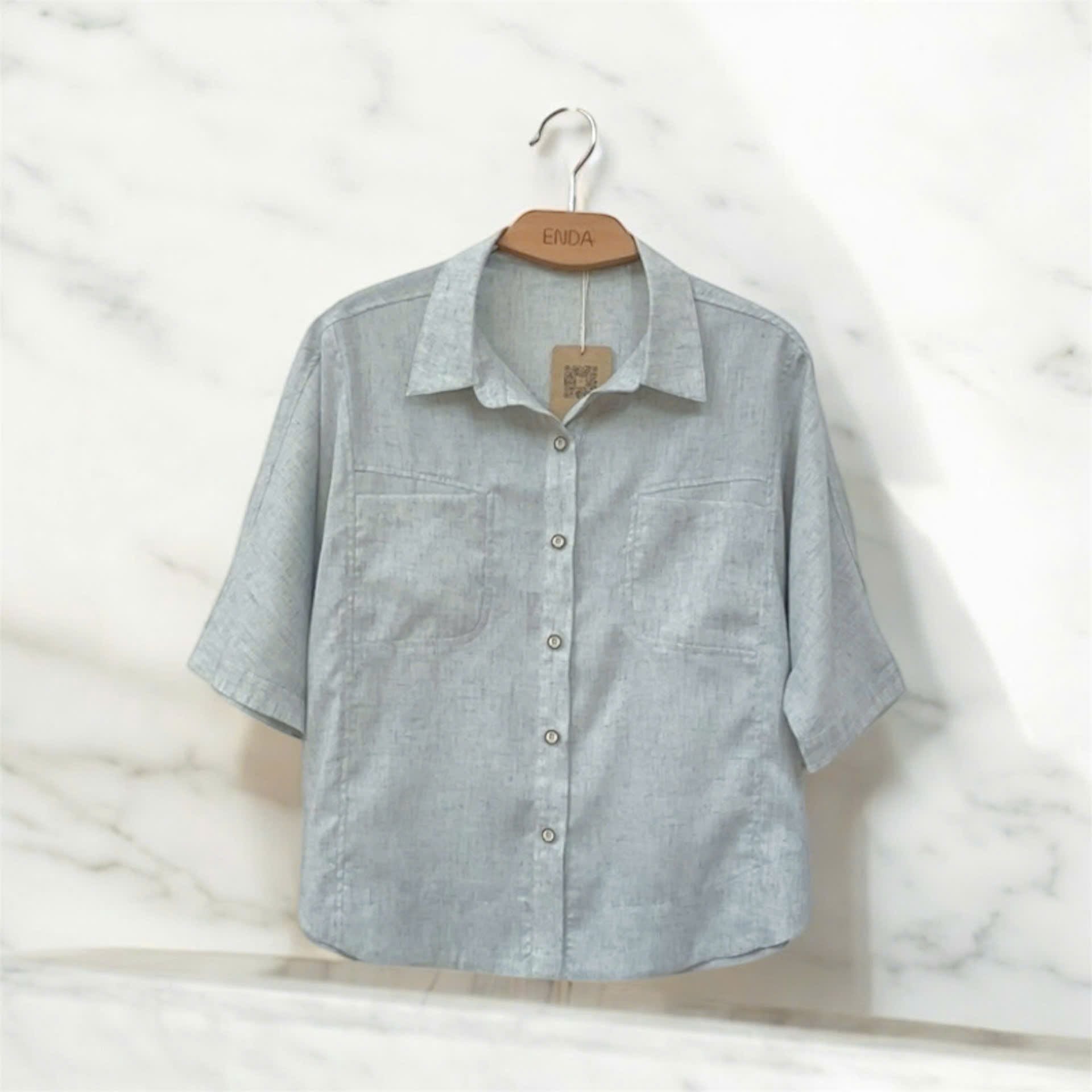  A598-Áo Linen Tencel  2 Túi 