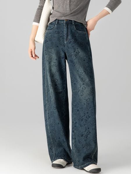  Q327-Quần Jeans Hoa Văn Độc Đáo Mềm Mại 