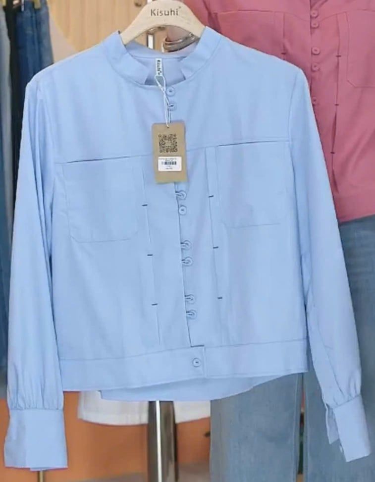  A730-Áo Sơ mi Khoác Ngắn Cổ Đứng 