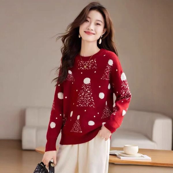  A731-Áo Len Dệt Kim Cây Thông Mùa Thu 