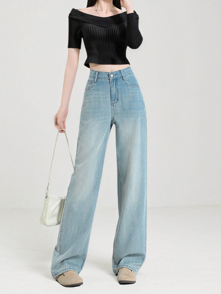  Q330-Quần Jeans Lụa Mềm Mại Wash Nhẹ 