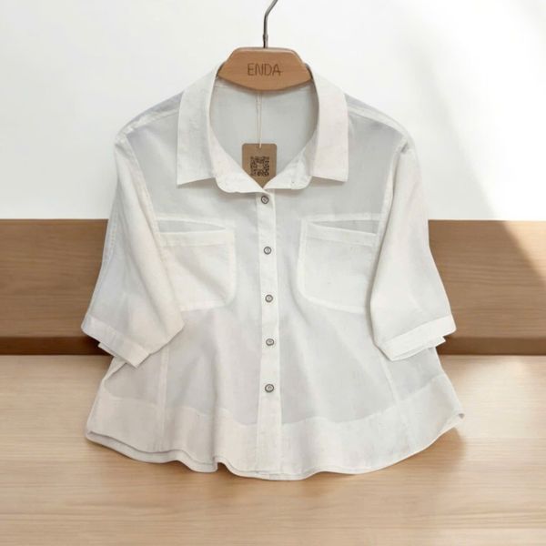  A598-Áo Linen Tencel  2 Túi 