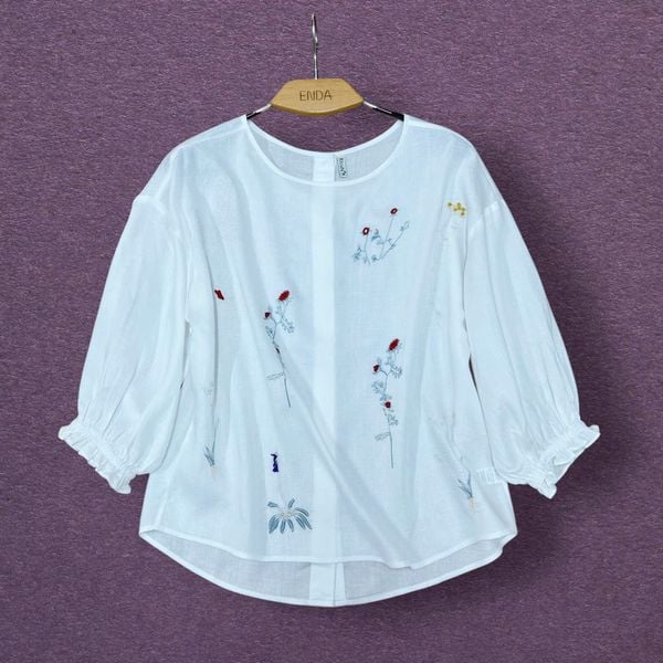  A332- Áo lụa Tencel Thêu Hoa 