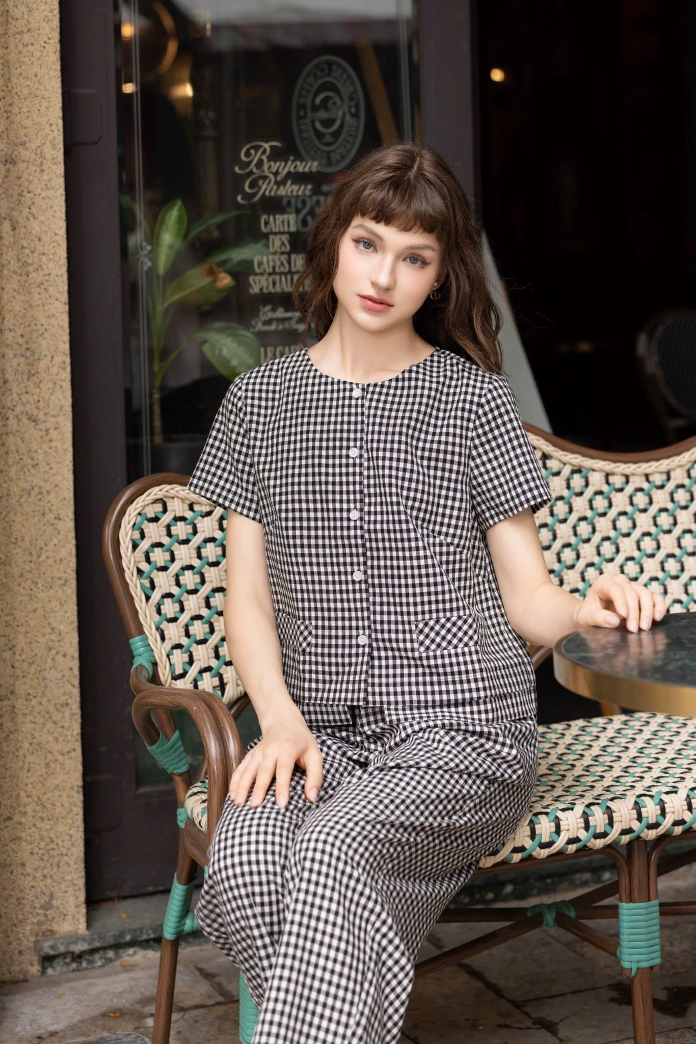  A659-Áo Sọc Karo Form Lửng 