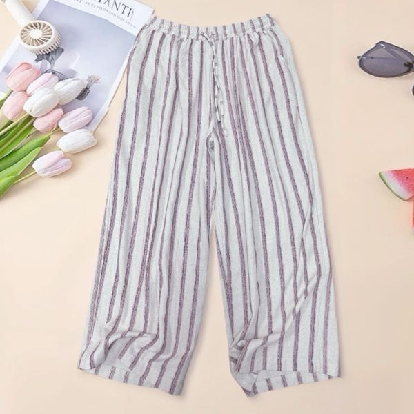  Q260- Quần Suông Sọc Linen Mềm Rũ 