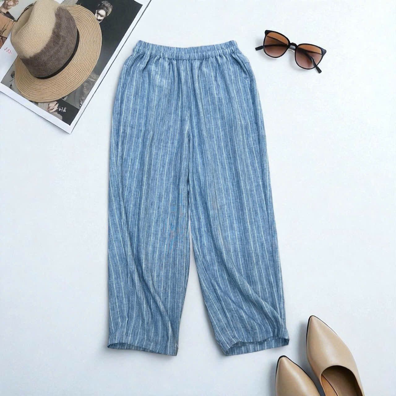  Q324- Quần Sọc Baggy 2 Túi Sau 