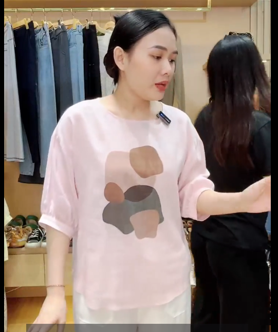  A512-Áo Ramie Vai Xệ In Vẽ Trừu Tượng 