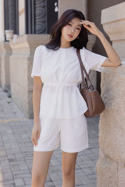  B5- Sét Trắng Hoa Phối Ren 