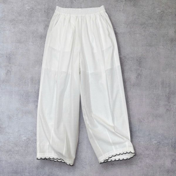  Q304- Quần Linen Cotton Baggy Phối Ren 