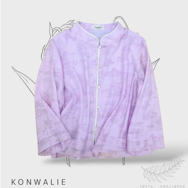  A637- Áo Tơ Cổ Tàu Nút Ngọc 