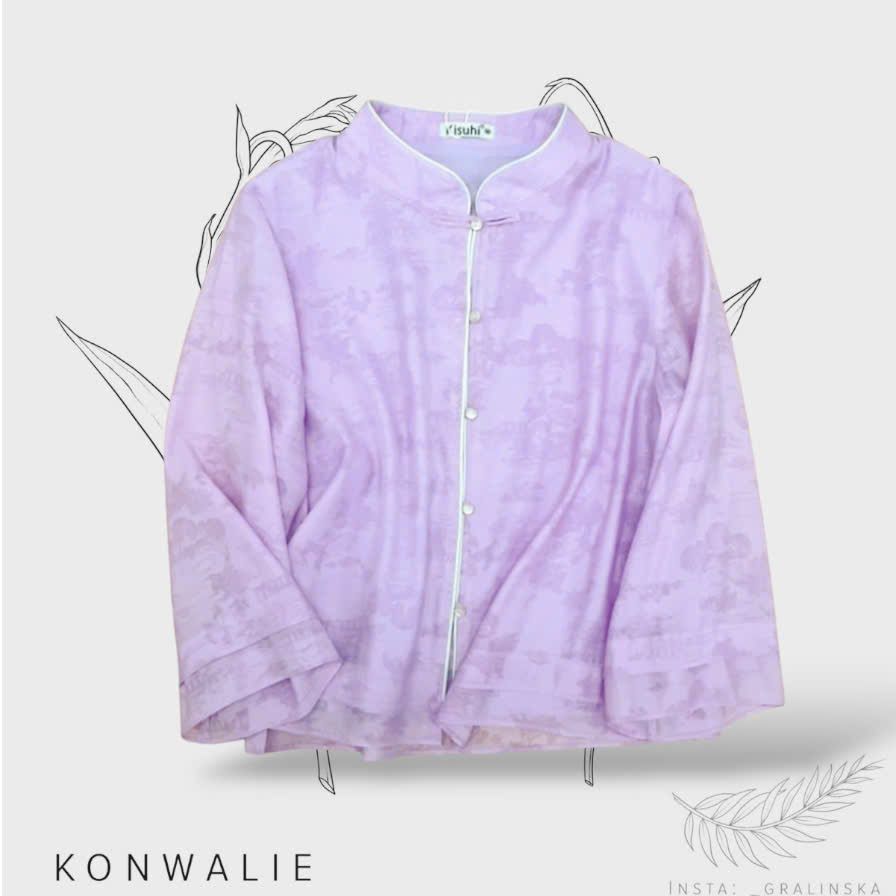  A637- Áo Tơ Cổ Tàu Nút Ngọc 