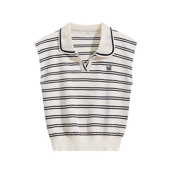  A696-Áo Len Lụa Băng Cổ Polo Không Tay 