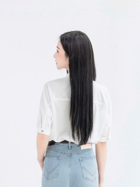  A561- Áo Sơ Mi Cotton Lụa 2 Túi 