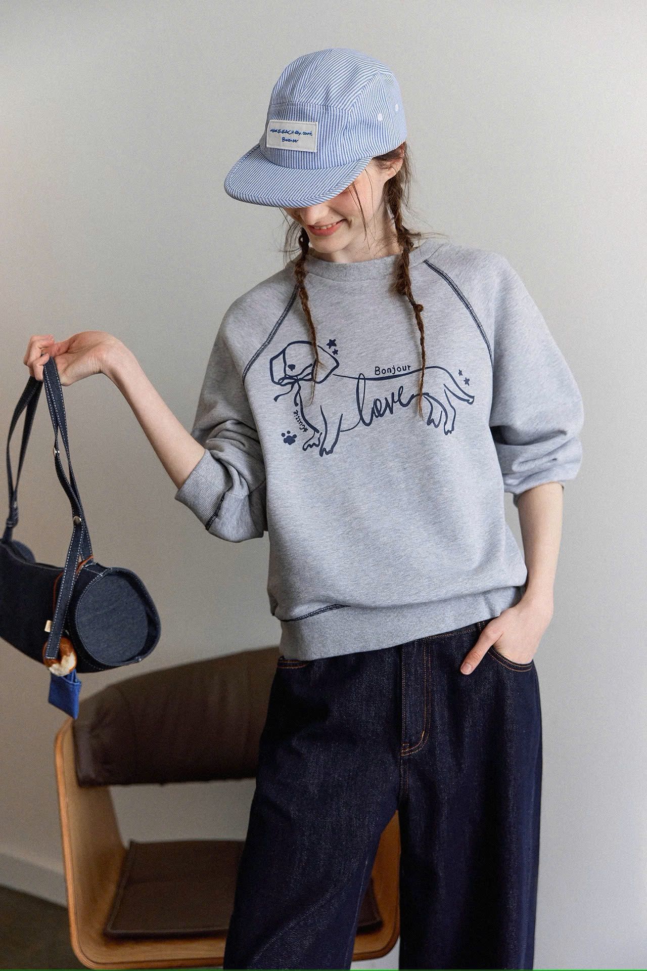  PK15-Nón Mũ Lưỡi Trai Kẻ Sọc Hàn Quốc 