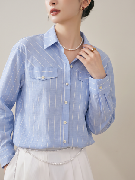  A946-Áo Sơ Mi Linen Thêu 2 Sợi 