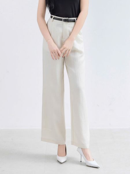  Q178-Quần Suông Linen Tencel Khóa Kéo 