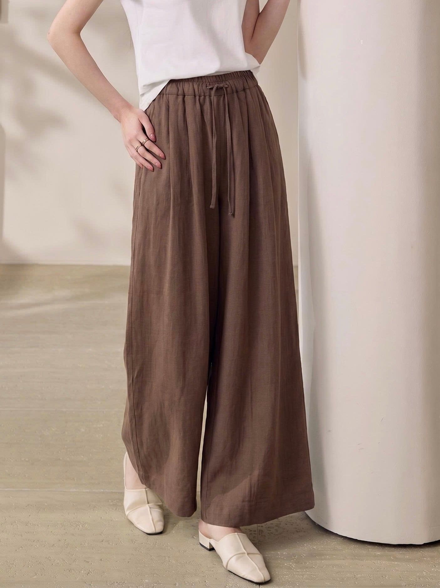  Q407-Quần Linen BamBoo Ống Rộng 