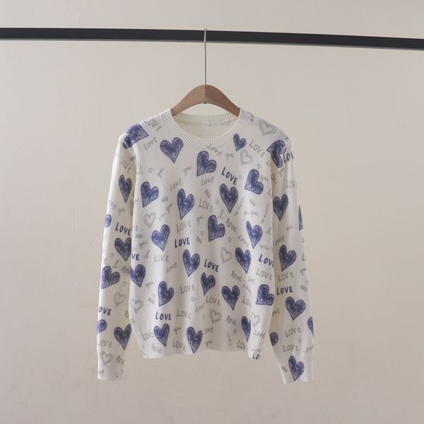  A753-Áo Len Dệt Kim Trái Tim Mùa Thu 