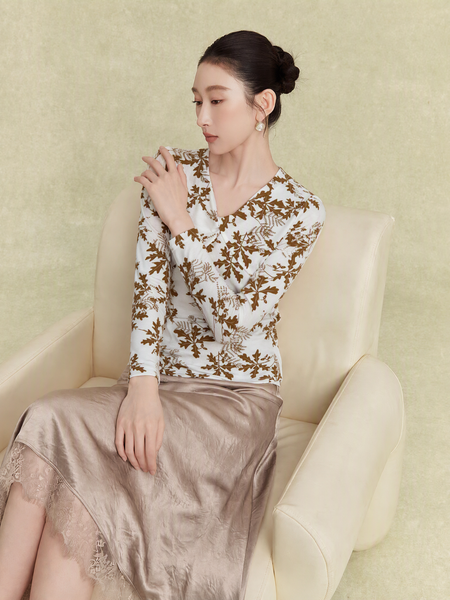  AT80-Áo Thun Tay Dài Cotton In lá 