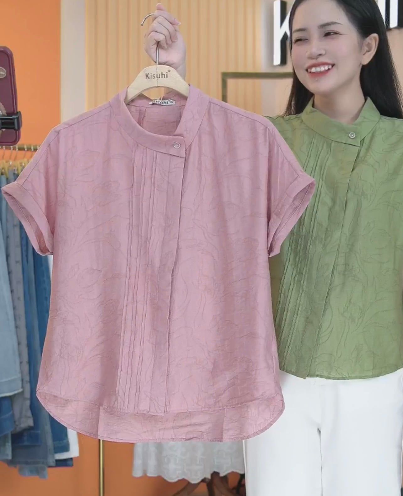  A717- Áo Sơ Mi Họa Tiết Hoa Tulip 