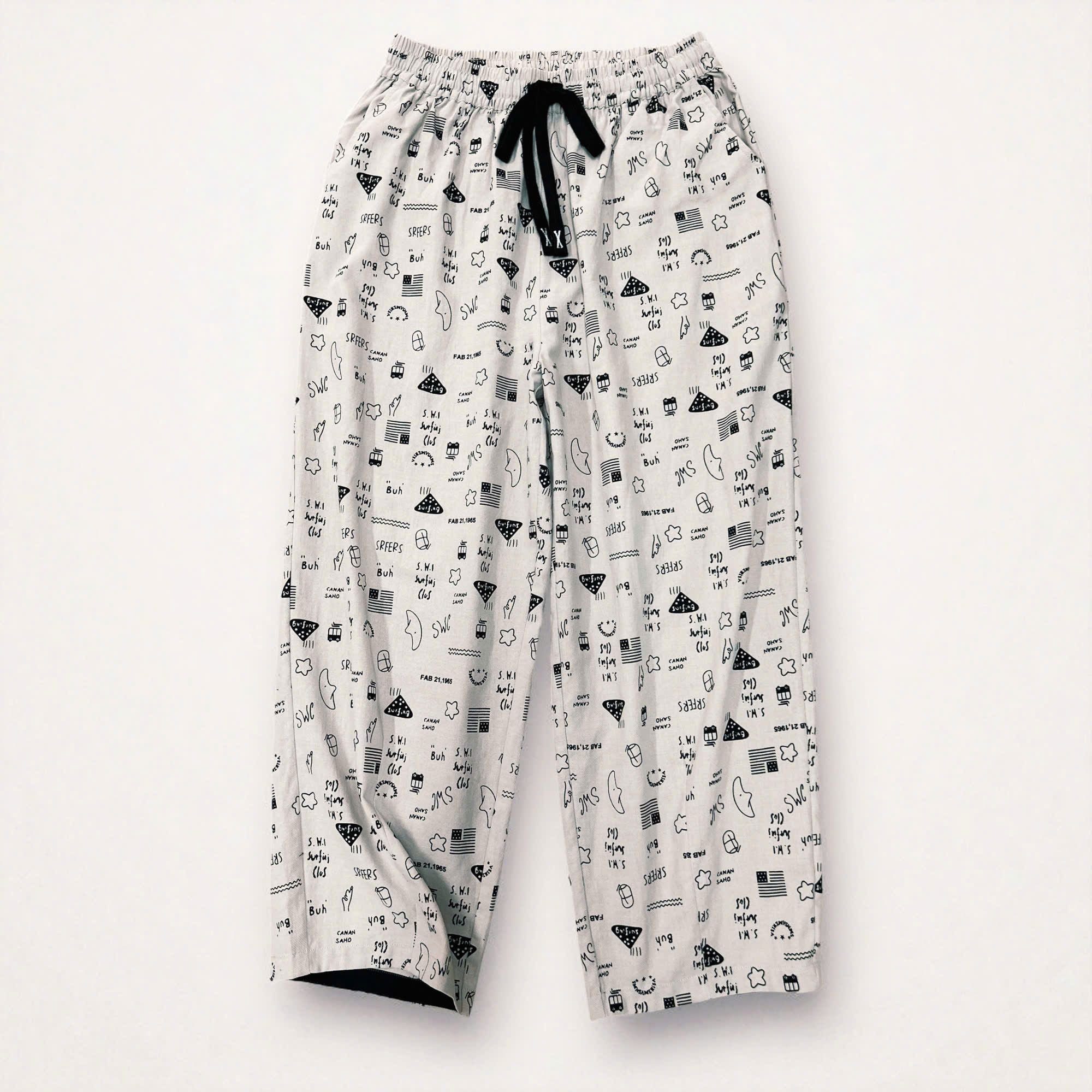  Q313- Quần Họa Tiết Baggy Rút Dây 