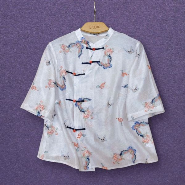  A621- Áo Tencel Jacquard  hình bướm 