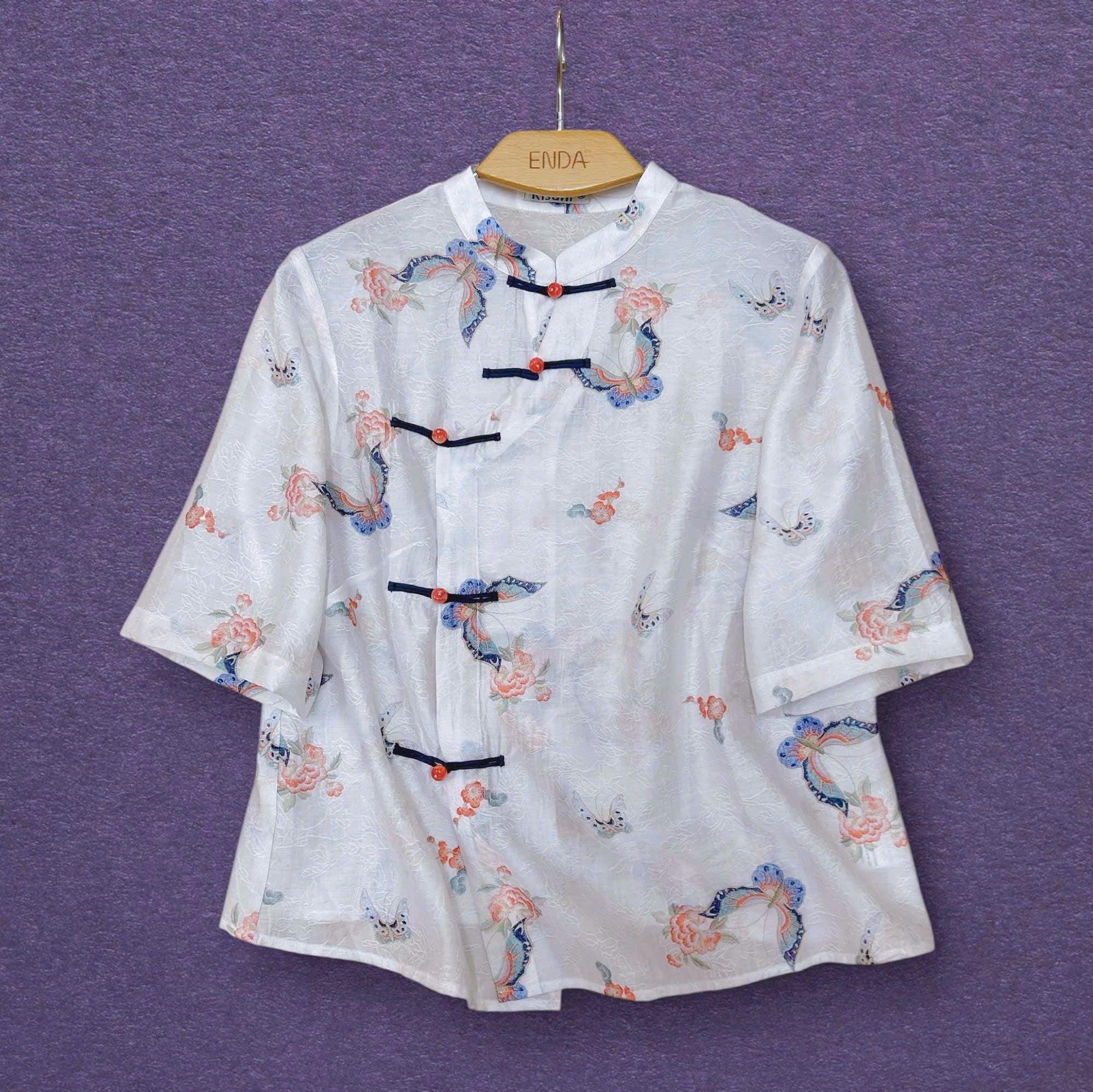  A621- Áo Tencel Jacquard  hình bướm 