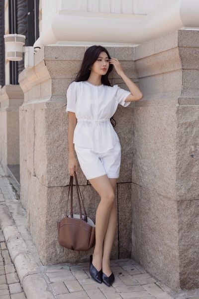  B5- Sét Trắng Hoa Phối Ren 