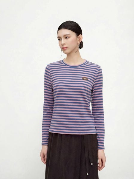  AT54- Áo Thun Sọc Lụa Mịn  Tay Dài 