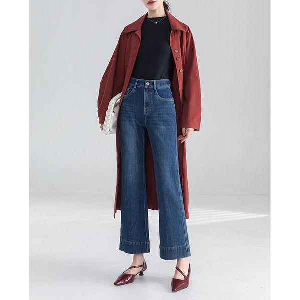  Q227-Quần Jeans Ống Bo Co Dãn Bốn Chiều Lưng Cao Lai Kiểu 