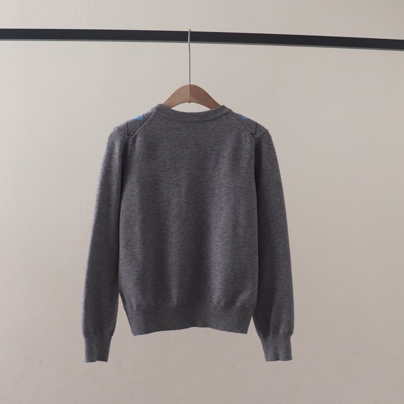  A792-Áo Len Dài Tay Họa Tiết Hình Thoi Mùa Thu 