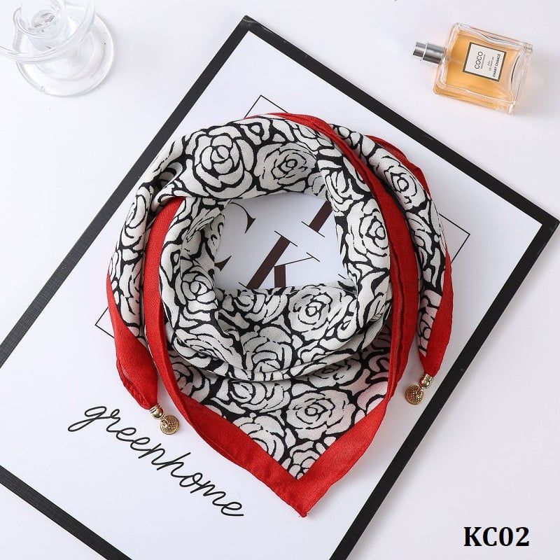  KC02-Khăn Choàng Lụa Tam Giác Thời Trang Hàn Quốc 