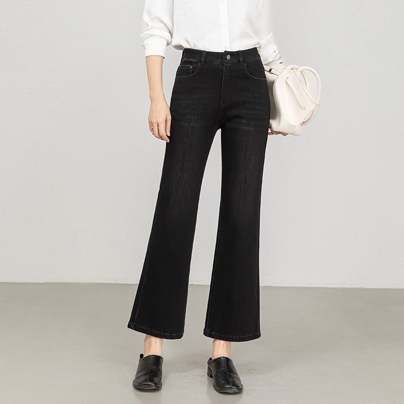  Q357-Quần Jeans Ống Loe Co Dãn 4 Chiều 9 Tấc 