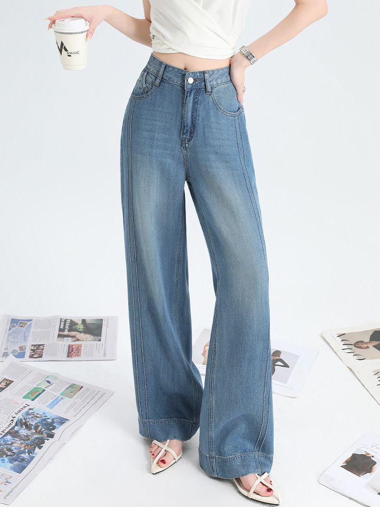  Q331-Quần Jeans Lụa Mềm Mại Viền Sườn Tinh Tế Wash Nhẹ 